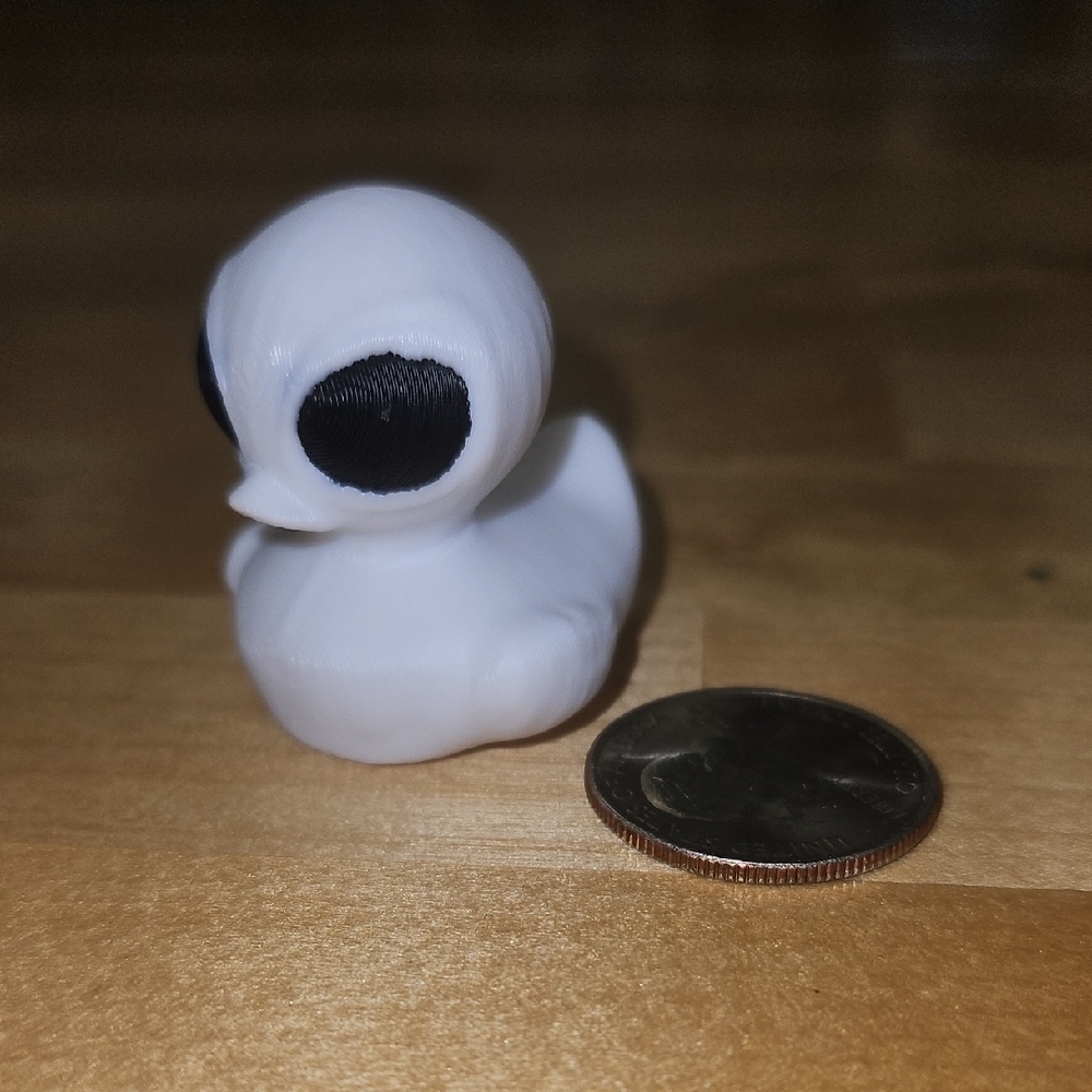 3D Printed White Alien Duck Figurine Nwot - Picture 5 of 5